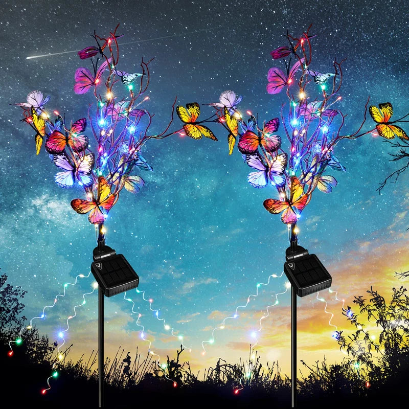 2 Packs Solar Outdoor Butterfly Lights