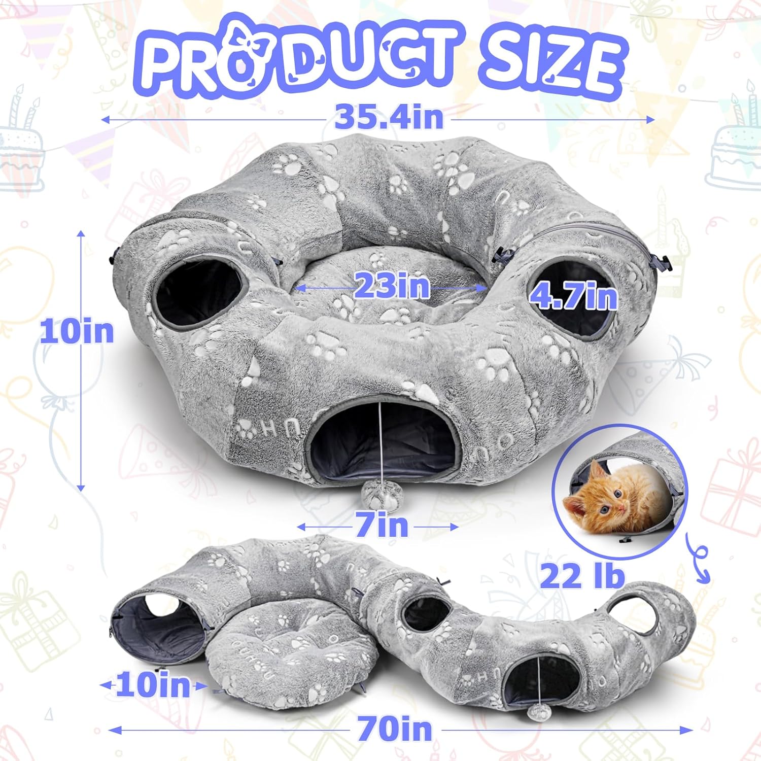 Cat Tunnel Bed for Under Christmas Tree