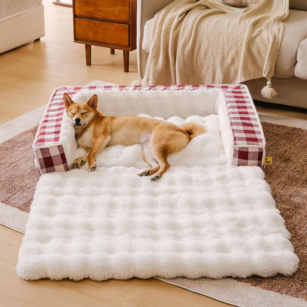 Large Cozy Dog Bed with Foldable Blanket Quilt