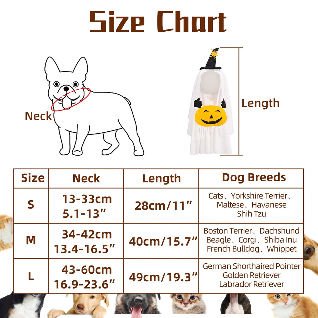 Creative Pumpkin Ghost Halloween Costume for Pets