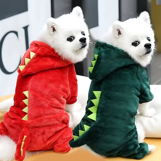 Dinosaur Dog Hoodie Fleece Jacket for Small Dogs