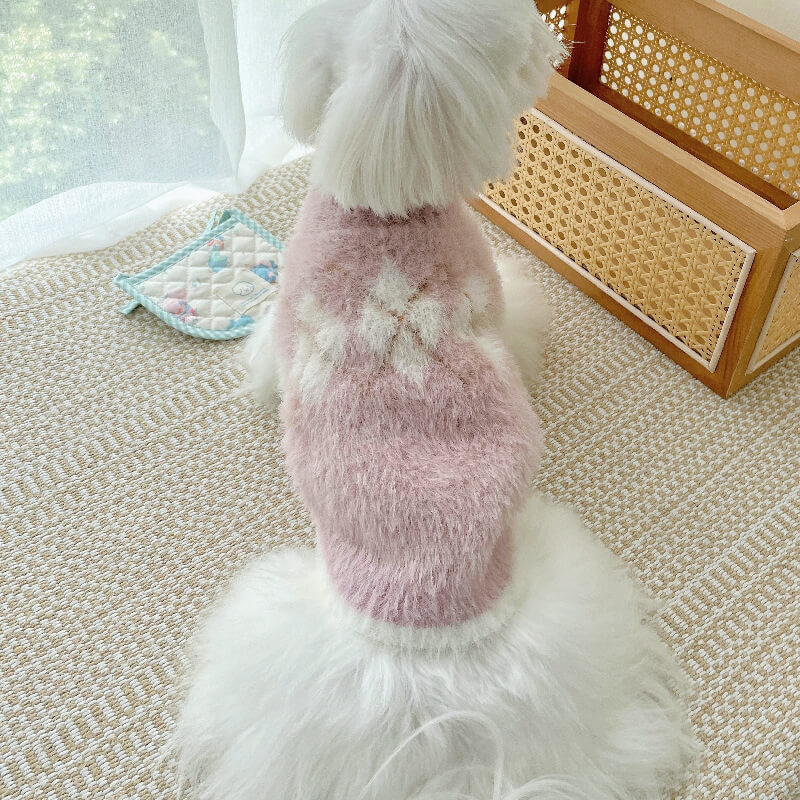 Elegant Argyle Knit Stretch Warm Dog & Cat Sweater