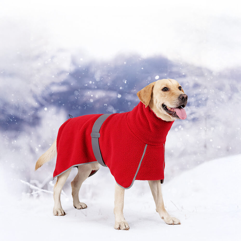 High-Neck Fleece Dog Cape - Warm and Windproof Winter Protection
