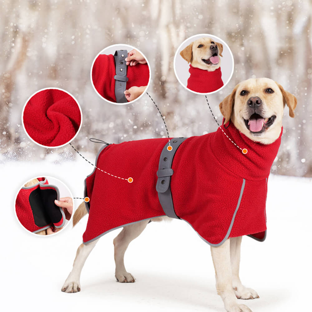 High-Neck Fleece Dog Cape - Warm and Windproof Winter Protection
