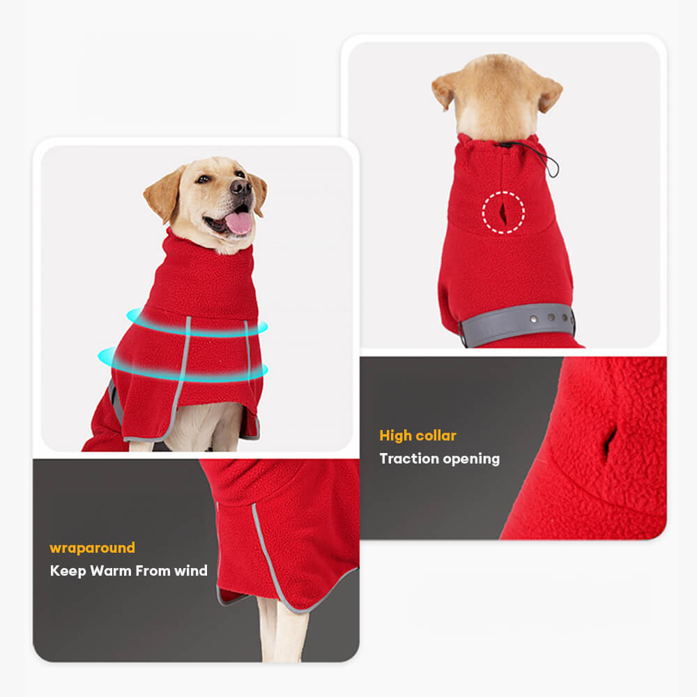 High-Neck Fleece Dog Cape - Warm and Windproof Winter Protection