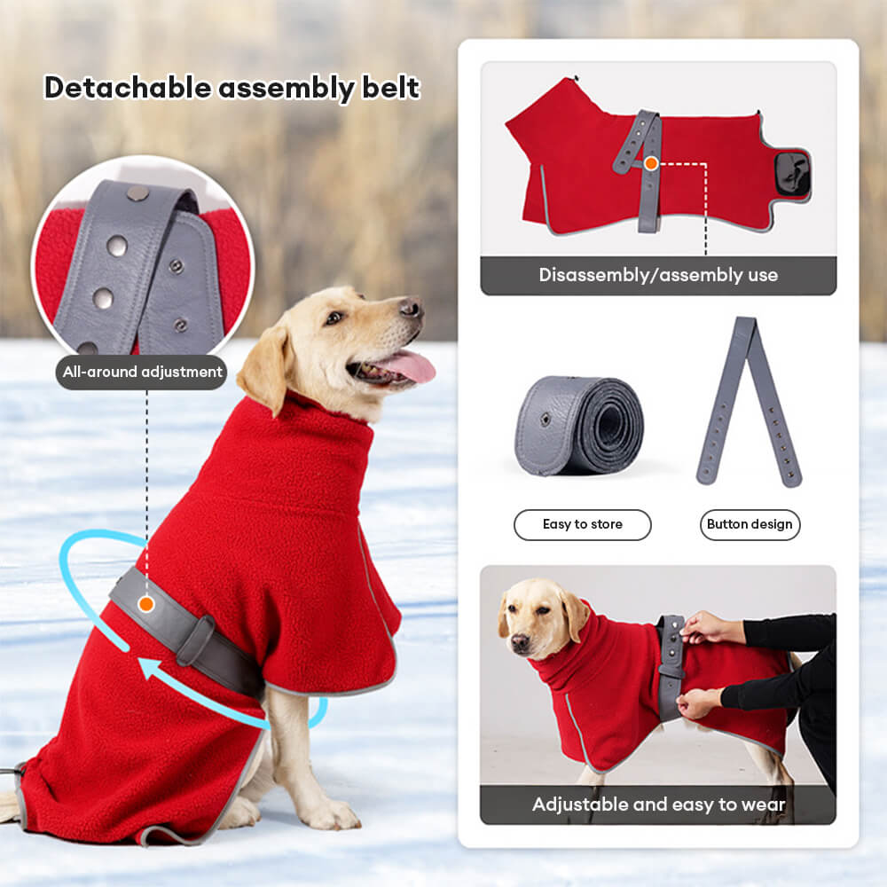 High-Neck Fleece Dog Cape - Warm and Windproof Winter Protection
