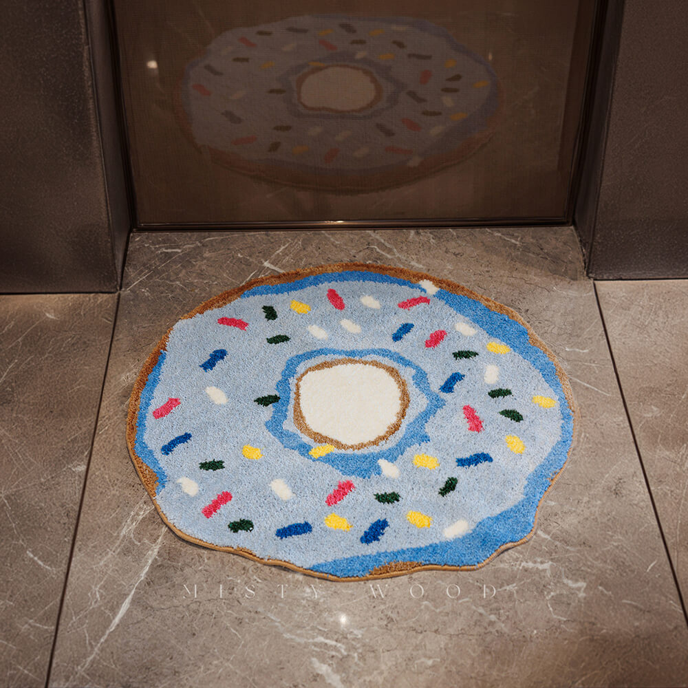 Donut Flocked Non-Slip Living Room Decorative Rug