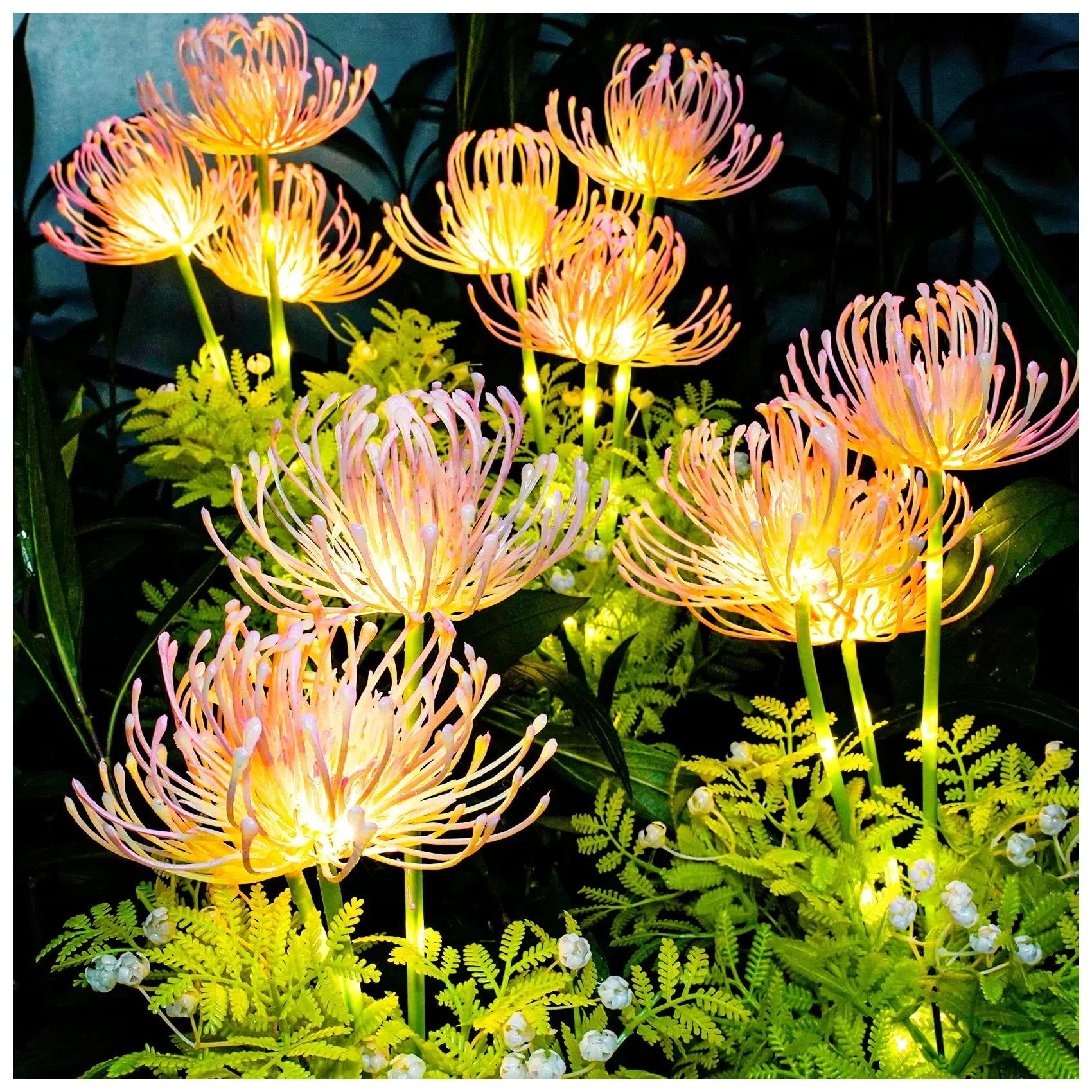 2 Packs - Solar Glowing Flowers Light Outdoor