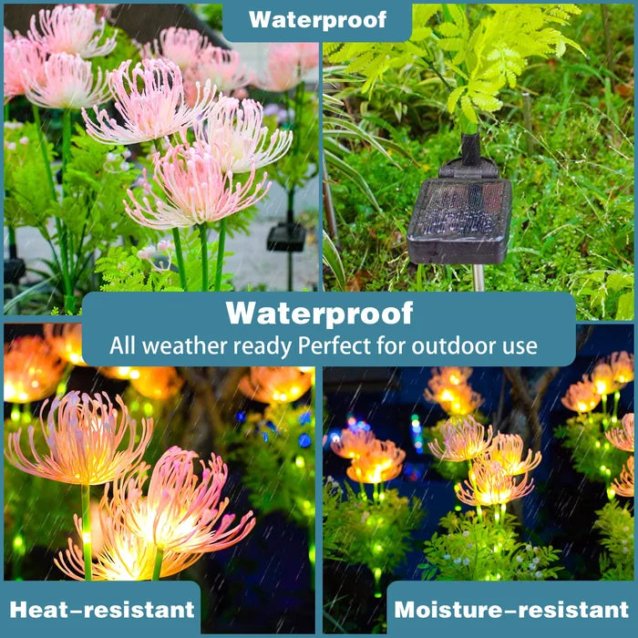 2 Packs - Solar Glowing Flowers Light Outdoor