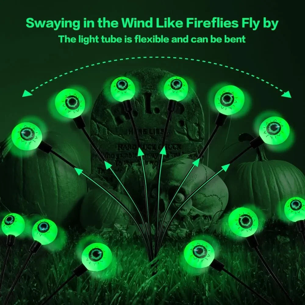 4-Packs Halloween Solar Scary Eyeball Lights