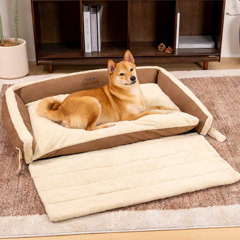 Large Cozy Dog Bed with Foldable Blanket Quilt
