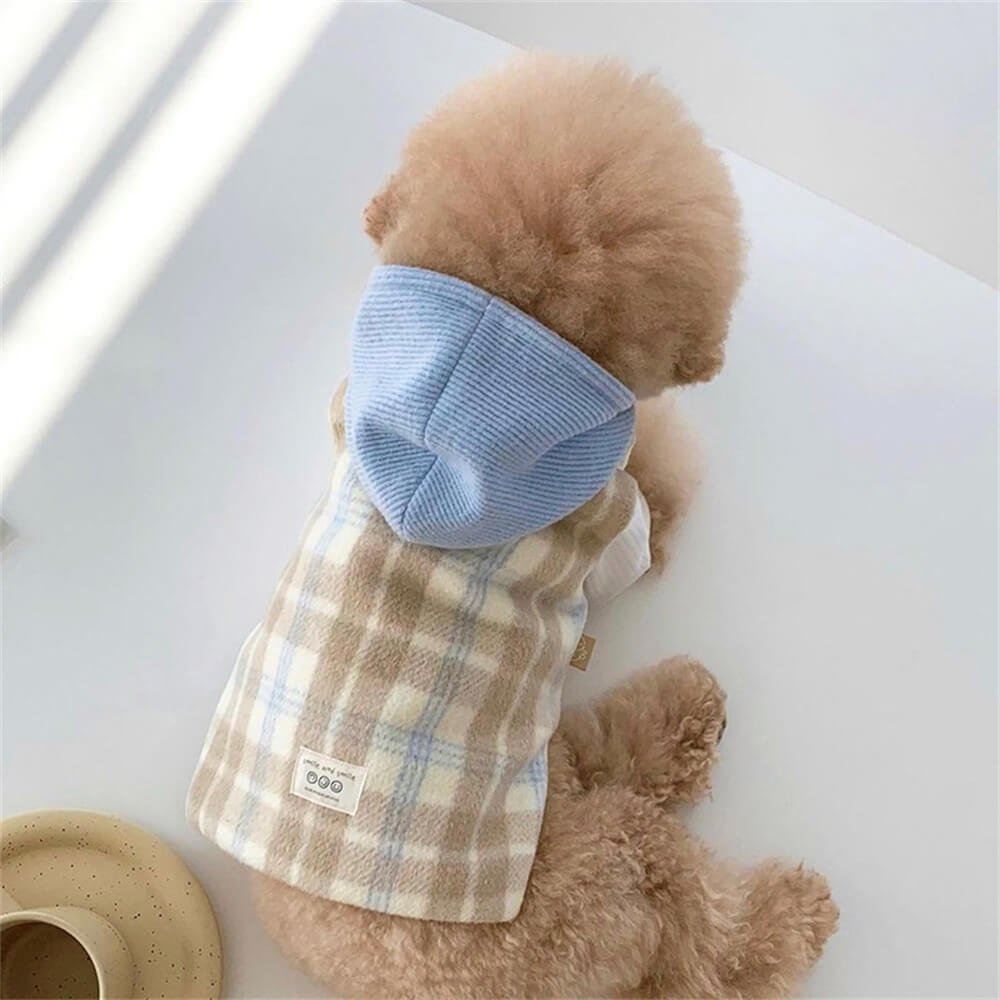 Cozy Plaid Dog Hoodie - Perfect for Chilly Days