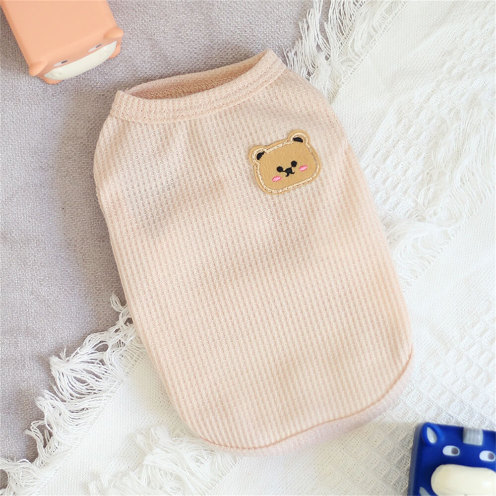 Adorable Waffle Knit Bear Dog Shirt – Cozy and Stylish for Everyday Wear